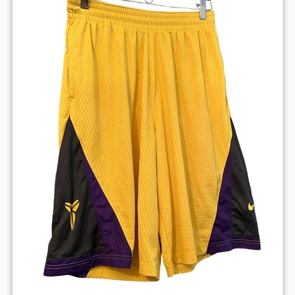 NIKE DRI FIT KOBE BRYANT LA LAKERS COLORS SHORTS Men Sz Large SWEET RARE 2014 - Picture 1 of 11
